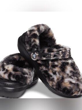 Crocs Classic Clog Fur Sure Cheetah Women’s Size 8